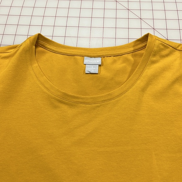 CHICO'S Cottage Coastal Smocked Puff SLV Scoop Cotton Marigold Brunch Blouse XL - Picture 6 of 16